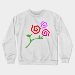 Spiral Rose Flowers Crewneck Sweatshirt